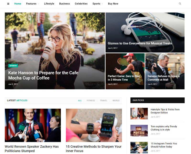 Tema WordPress pe două coloane SmartMag