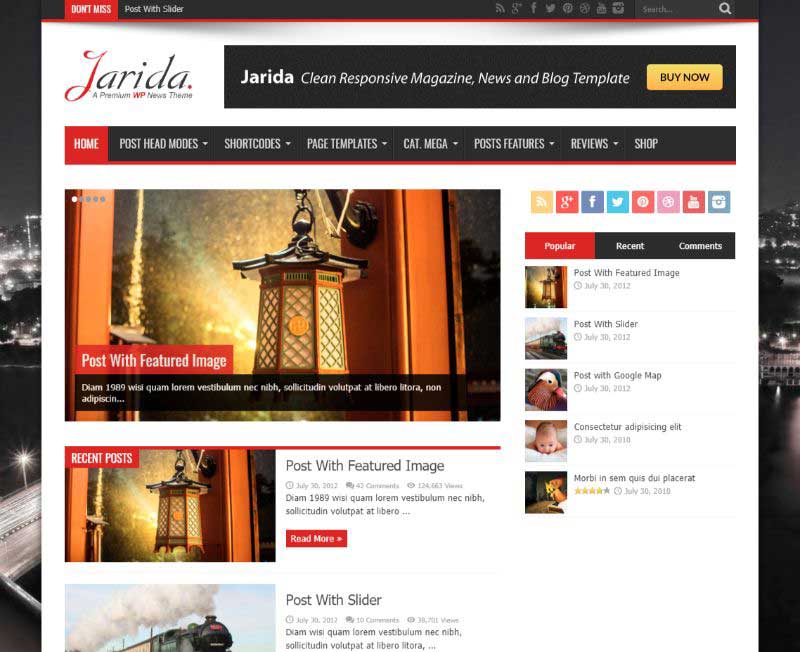 Jarida Trójkolumnowy motyw WordPress