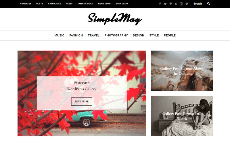 Motyw WordPress z trzema kolumnami SimpleMag