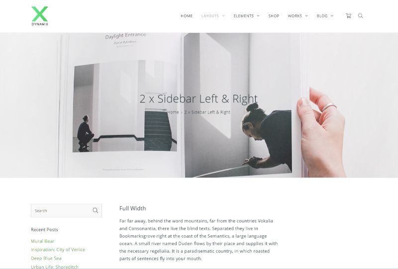 Motyw WordPress z trzema kolumnami DynamiX
