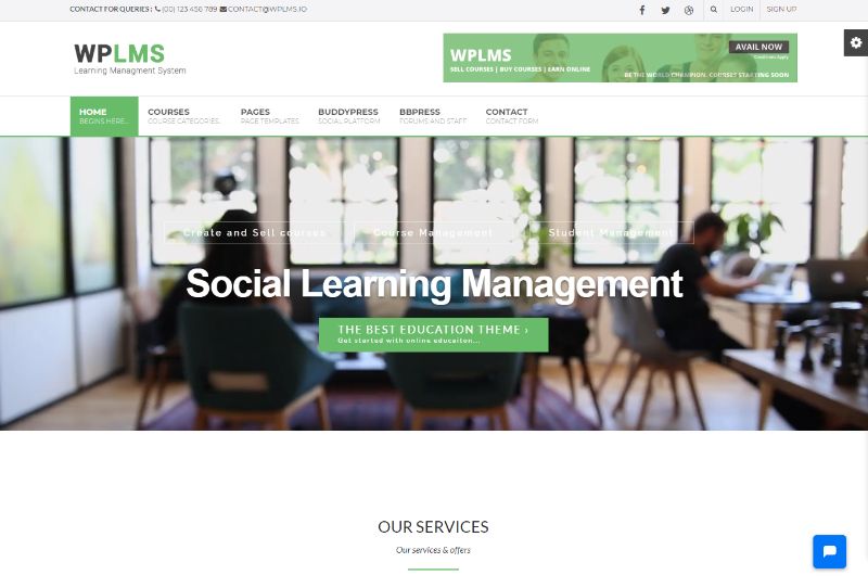 WPLMS Dört Sütun WordPress Teması