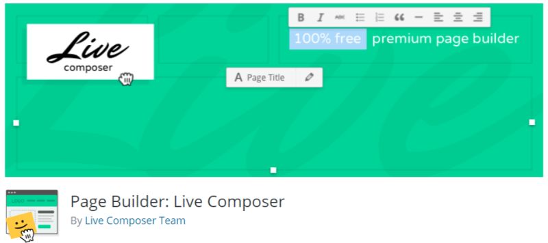 라이브 작곡가 WordPress 페이지 빌더