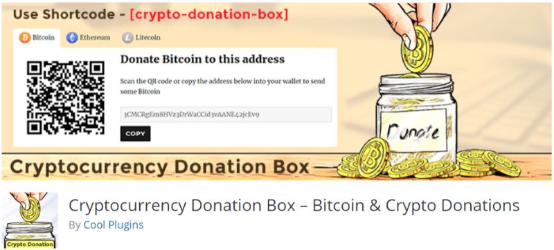 ปลั๊กอิน WordPress กล่องบริจาค Cryptocurrency