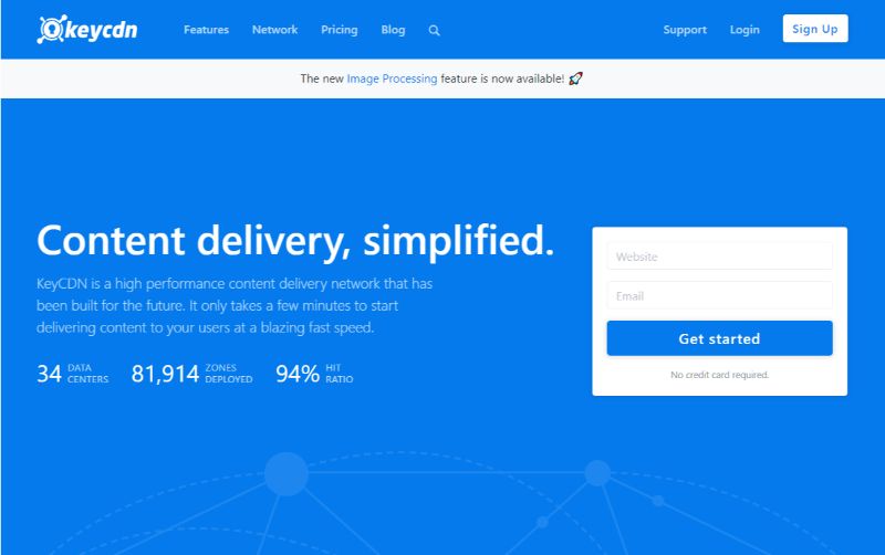KeyCDN บริการ CDN ฟรีสำหรับ WordPress