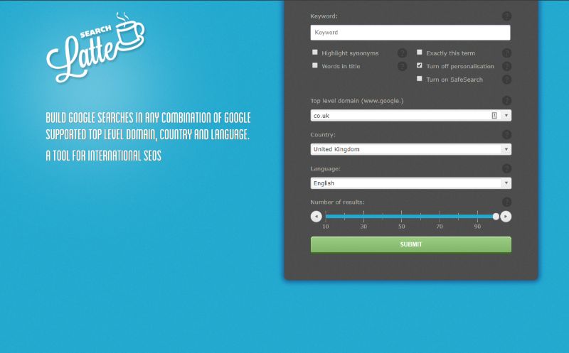 Outil de mots clés gratuit Searchlatte