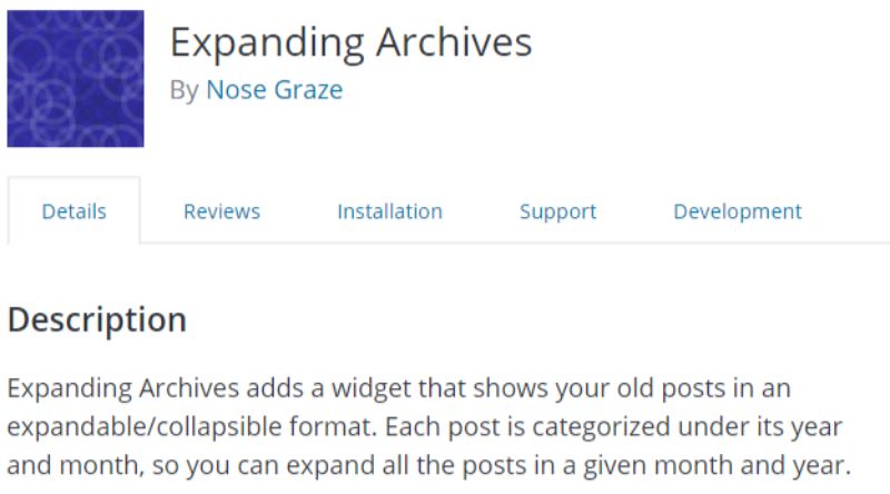 Espansione del plugin di WordPress per archivi