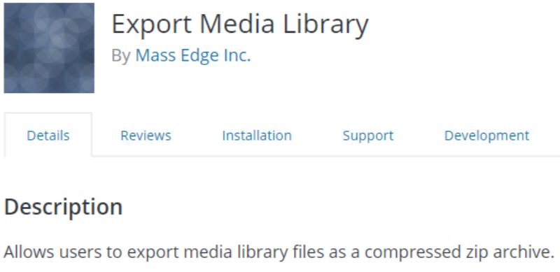 WordPress Export Media Library プラグイン