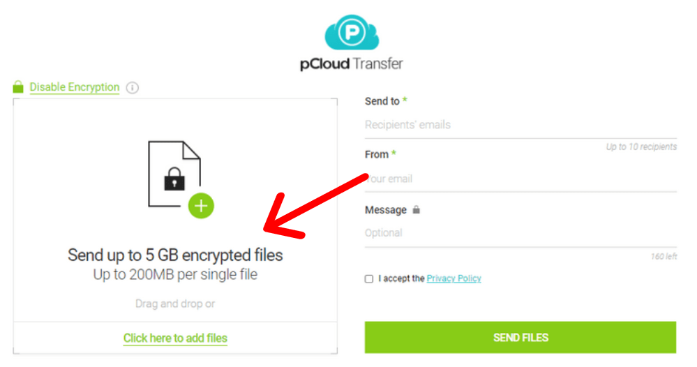 pCloud-Übertragungsverschlüsselung aktiviert