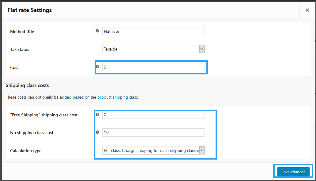 Ustawienia stawki ryczałtowej WooCommerce