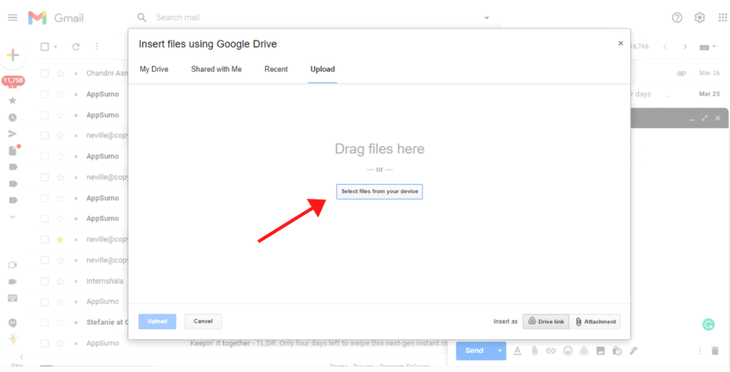 Gmail 드라이브 첨부 파일