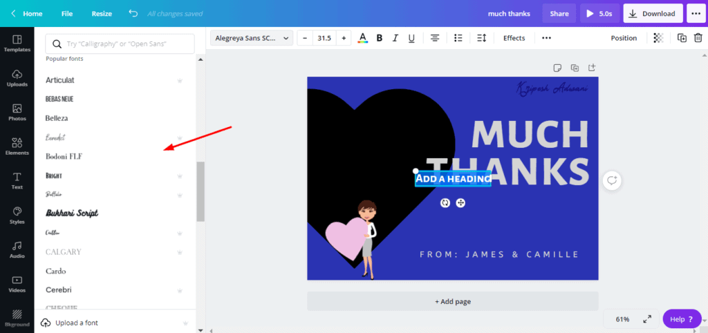 Canva Pro 字体库