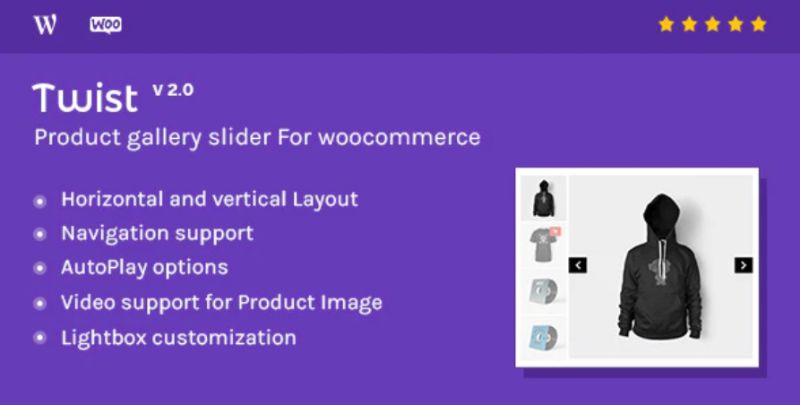 Control deslizante de la galería de productos Twist para WooCommerce