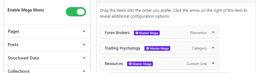 Componenti aggiuntivi principali Elementor Mega Menu