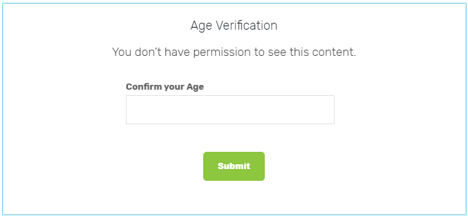 Restrizioni dei componenti aggiuntivi principali Immettere l'età