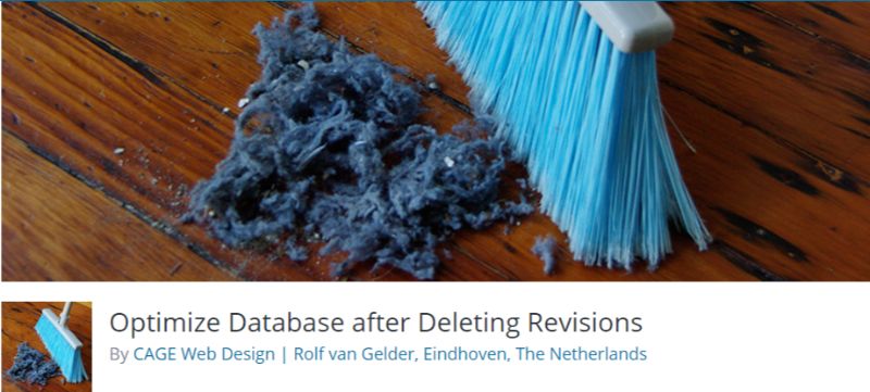 Optymalizuj bazę danych po usunięciu wersji