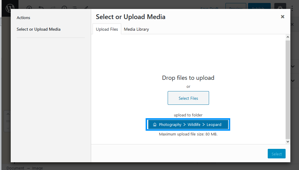 실제 미디어 라이브러리 업로드 폴더