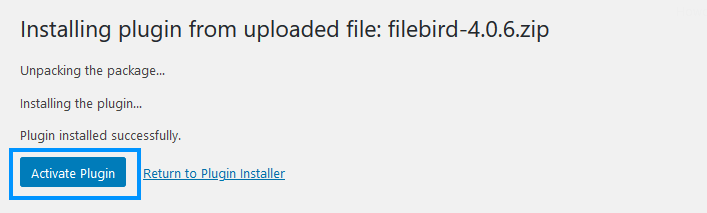قم بتنشيط FileBird WordPress File Manager