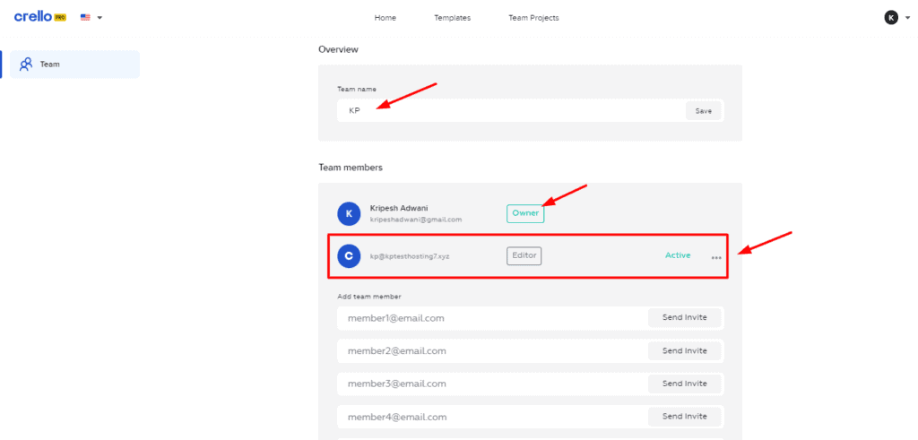 Функция совместной работы в Crello