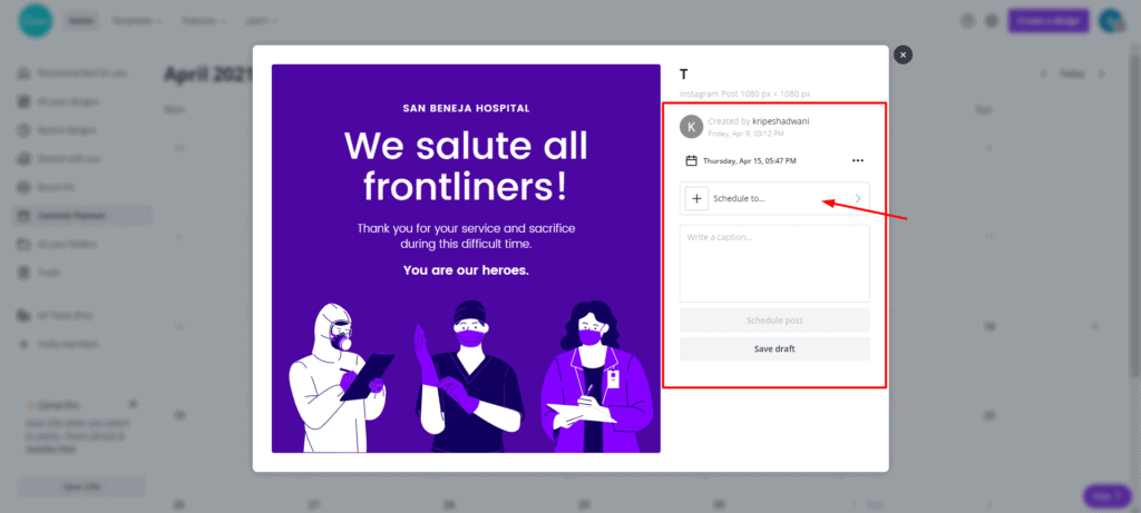 Планировщик контента Canva Pro
