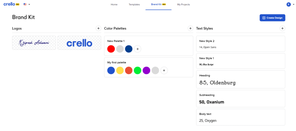 Фирменный комплект Crello Pro