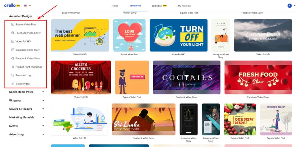 Анимированные шаблоны Canva Pro