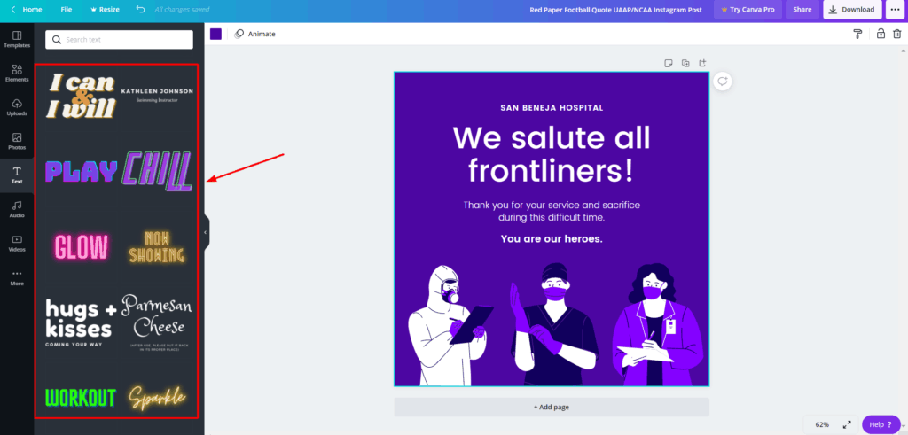 Бесплатные шаблоны шрифтов Canva