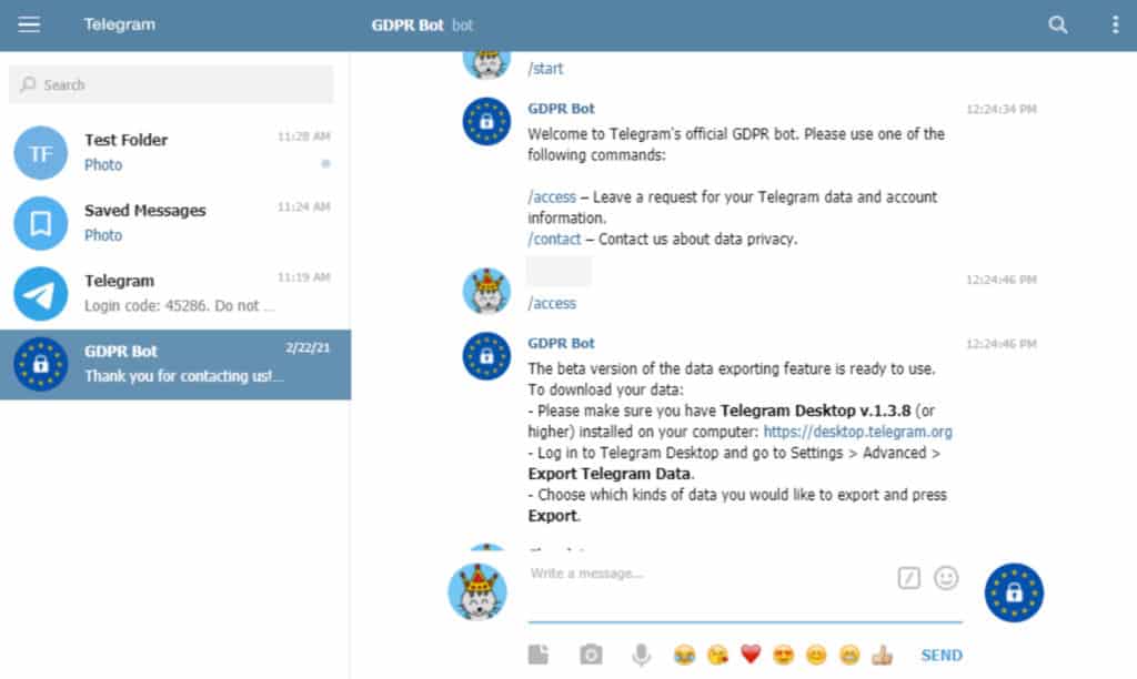 Telegram RODO bot