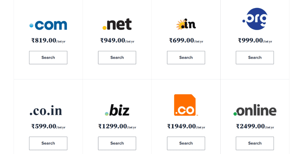Preis für bluehost-Domains