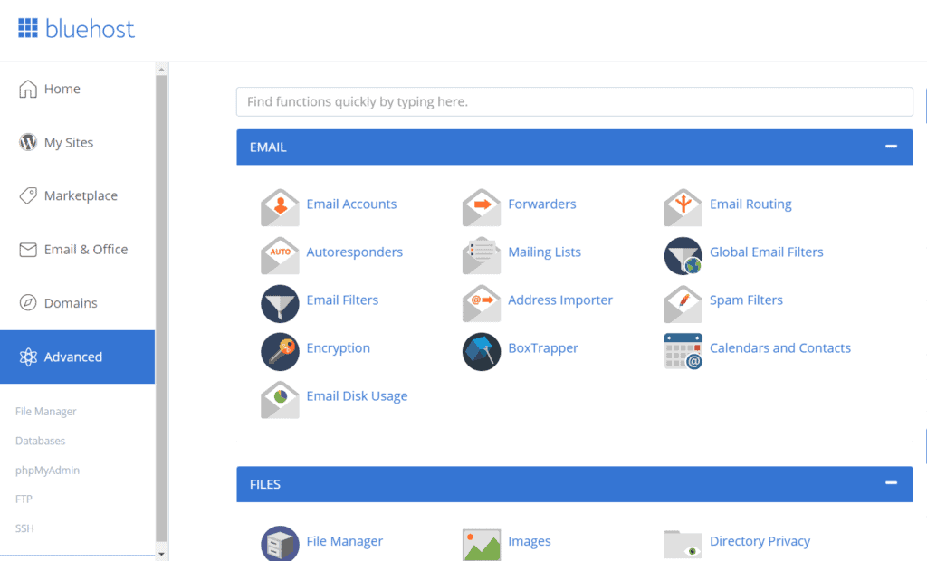 Bluehost-Panel