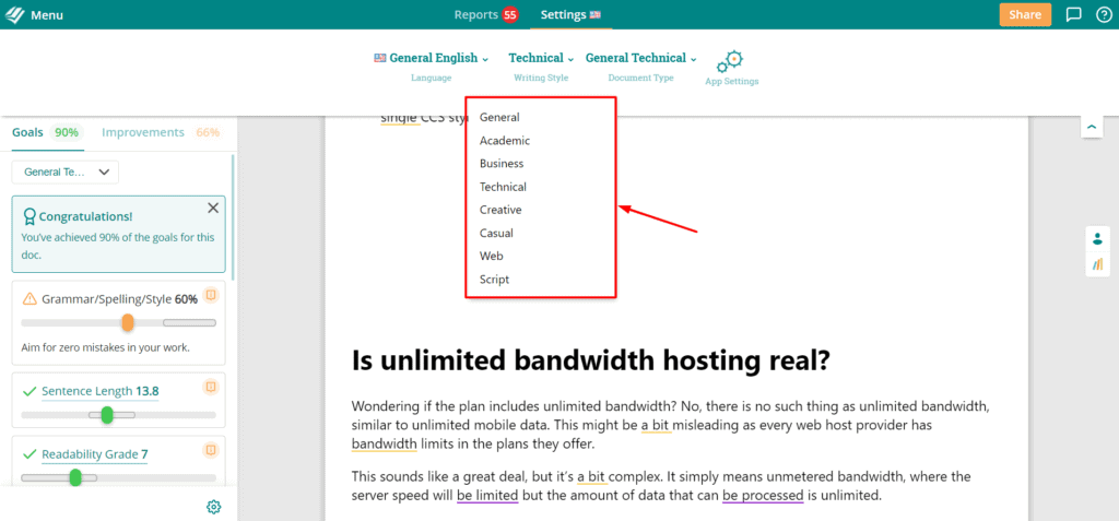 Gaya Menulis di ProWritingAid