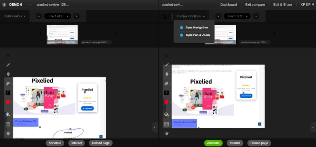 ReviewStudio Karşılaştırma aracı