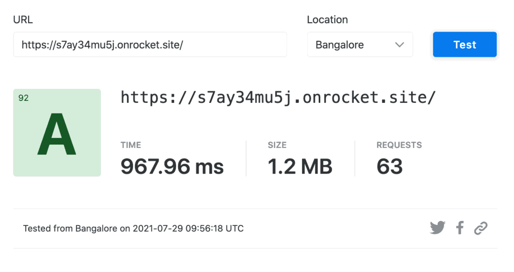 Speed ​​Test Bangalore - seconda volta