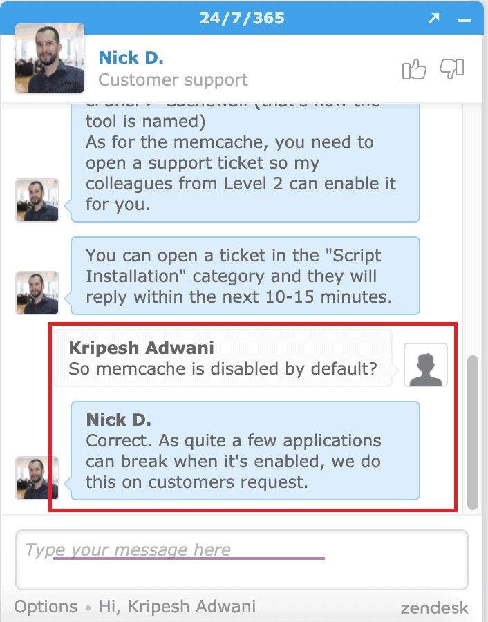 Memcache Mati secara default di Fastcomet
