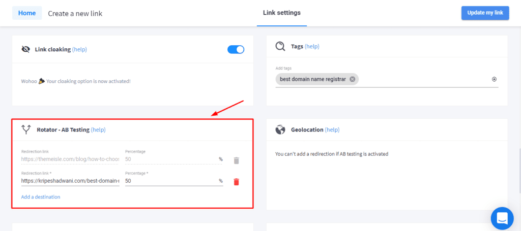 Test AB in Switchy