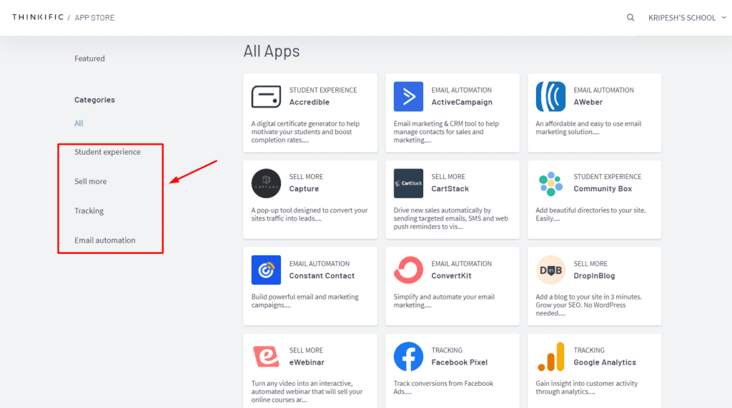Thinkific App Store