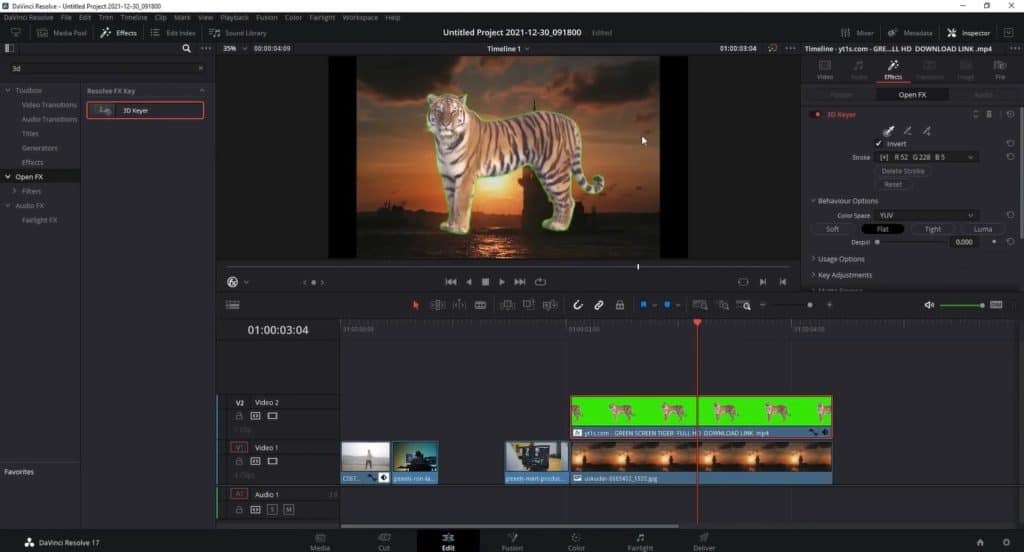 DaVinci Resolve Chroma key