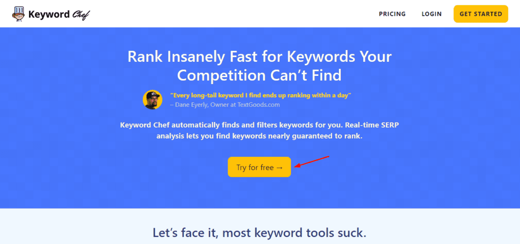 Бесплатная пробная версия Keyword Chef