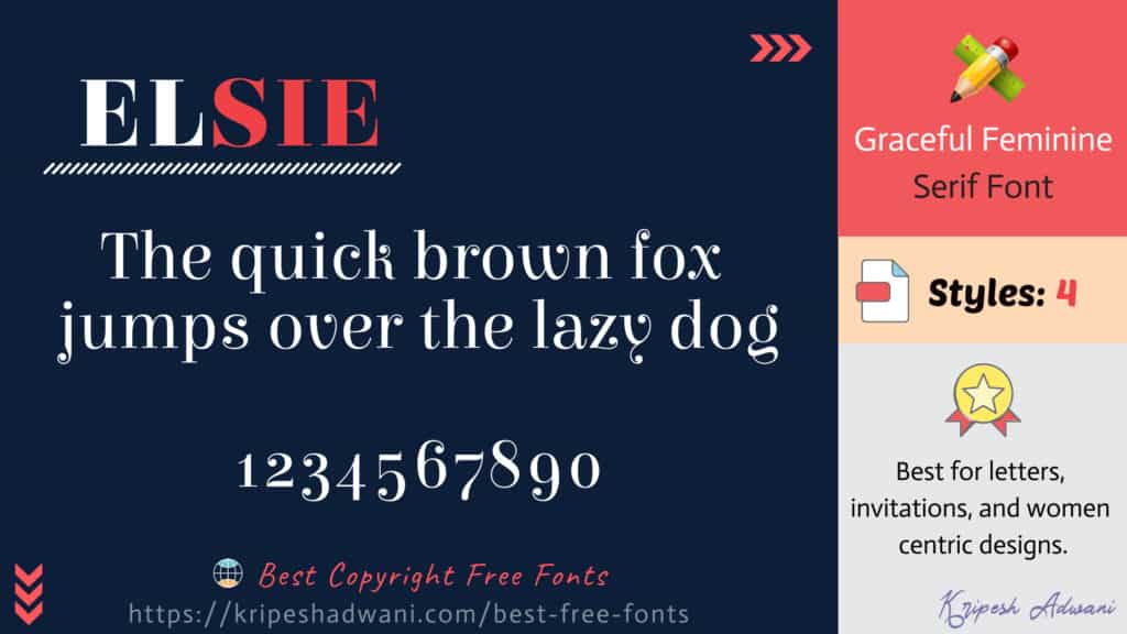 Elsie ฟรีแบบอักษร