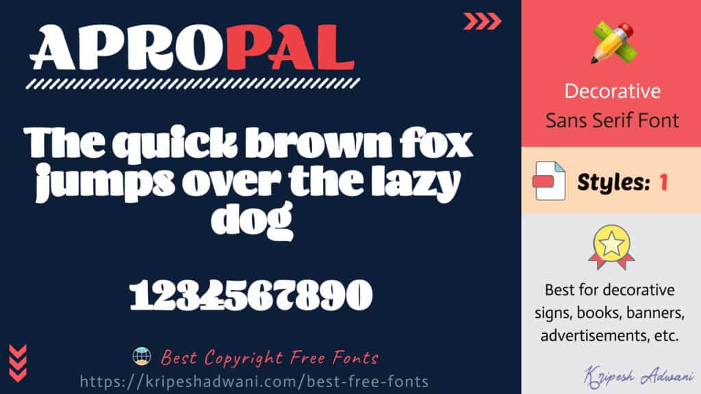 Apropal-ฟรีแบบอักษร