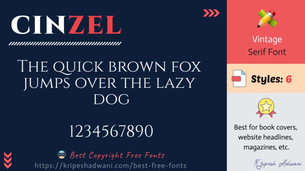 Cinzel ฟรีแบบอักษร