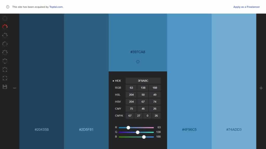 Параметры настройки цвета в Colorcode