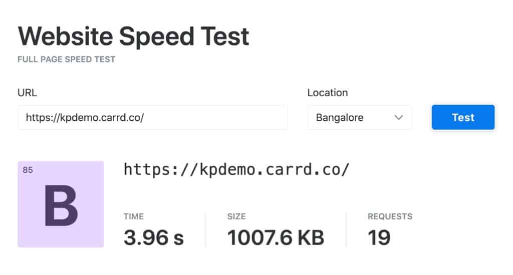 Geschwindigkeitstest (Bangalore)