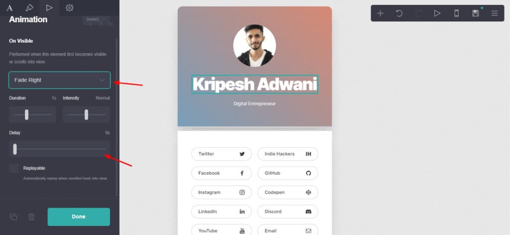 Animation in Card