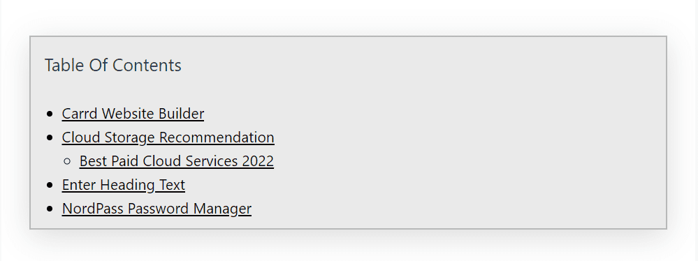 Inhaltsverzeichnis von AffiliateBooster