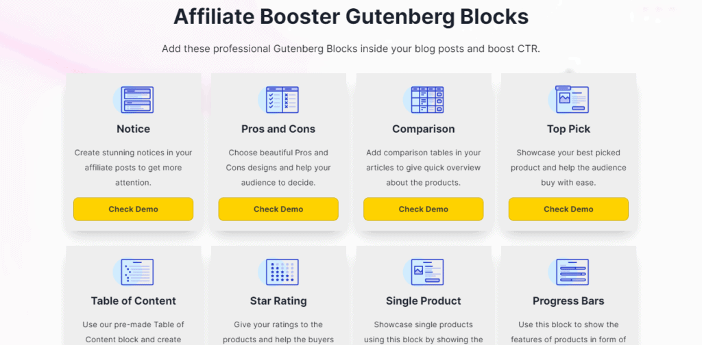 AffiliateBooster-Blöcke