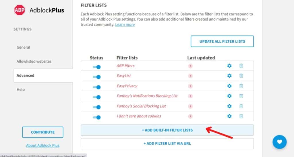 Filter AdBlock Plus