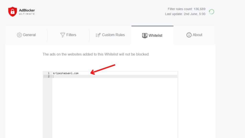 Daftar Putih Utama AdBlocker