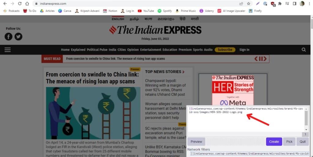 uBlock kode elemen Asal