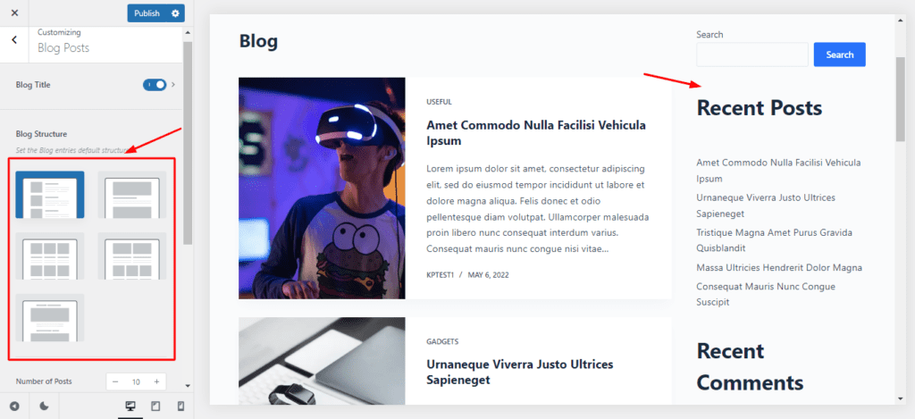 Blocksy Header- und Footer-Builder