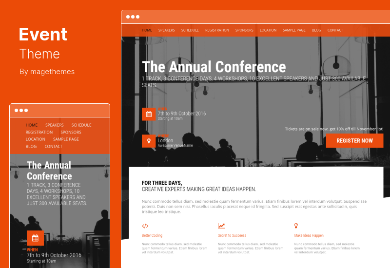 Etkinlik Teması - Etkinlik ve Konferans WordPress Teması